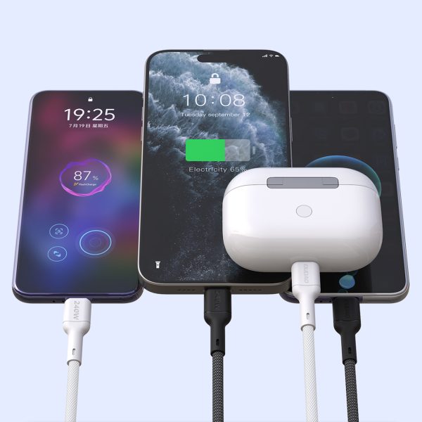 USB-C PD 240W 2m kabelis - melns