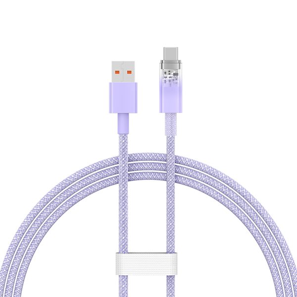 Explorer kabelis ar temperatūras sensoru USB-A USB-C 100W 1m - violets
