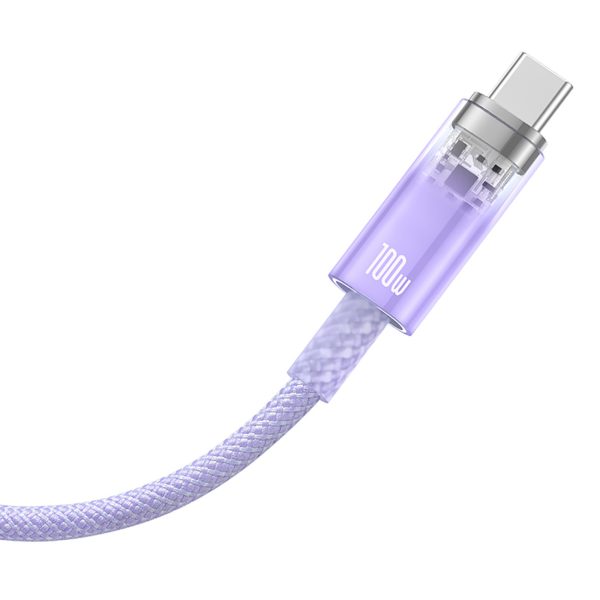 Explorer kabelis ar temperatūras sensoru USB-A USB-C 100W 1m - violets
