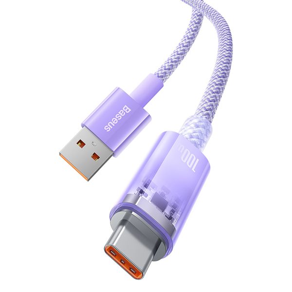 Explorer kabelis ar temperatūras sensoru USB-A USB-C 100W 1m - violets