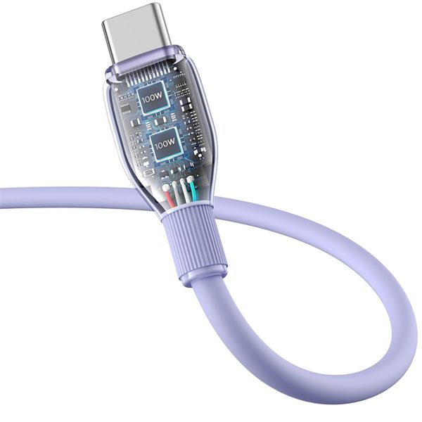Pudding USB-C 100W 2m kabelis - violets