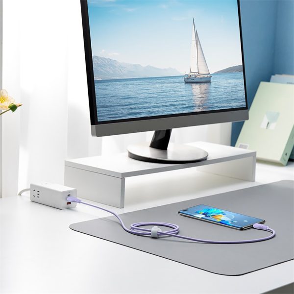 Pudding USB-C 100W 2m kabelis - violets