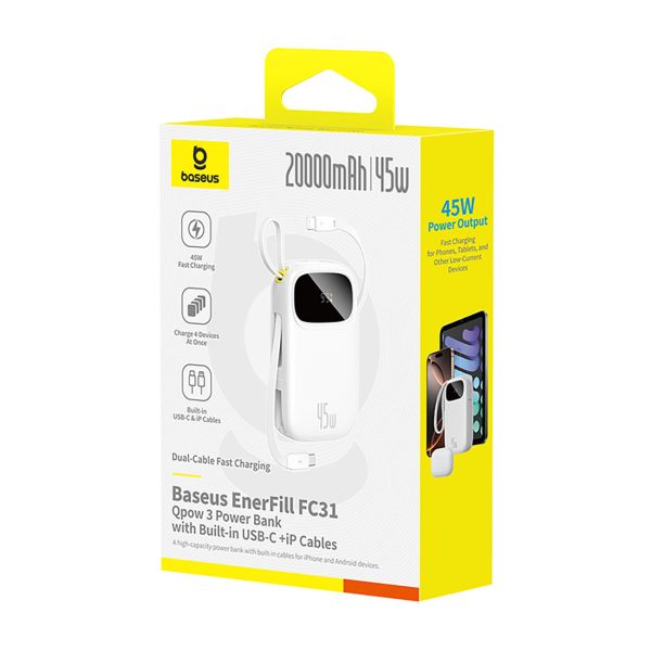 1030285-3-powerbank-20000mah-45w-z-wyswietlaczem-kablami-usb-baseus-hurtownia-dropshipping.jpg Powerbank 20000mAh 45W ar displeju, USB-C, iPhone Lightning kabeļi - balti