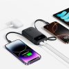 Powerbank 20000mAh 22.5W ar displeju USB-C iPhone Lightning kabeļi - melni