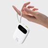 Powerbank 20000mAh 22.5W ar displeju USB-C iPhone Lightning kabeļi - balts