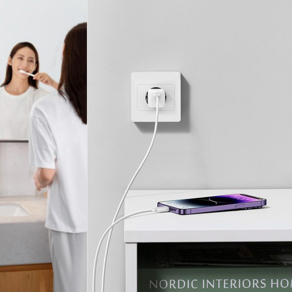 GaN5 USB-C 30W mini sienas lādētājs - balts