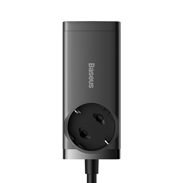 GaN3 USB-C USB-A pagarinātāja uzlādes stacija ar ES ligzdu un USB-C kabeli 100W 1m