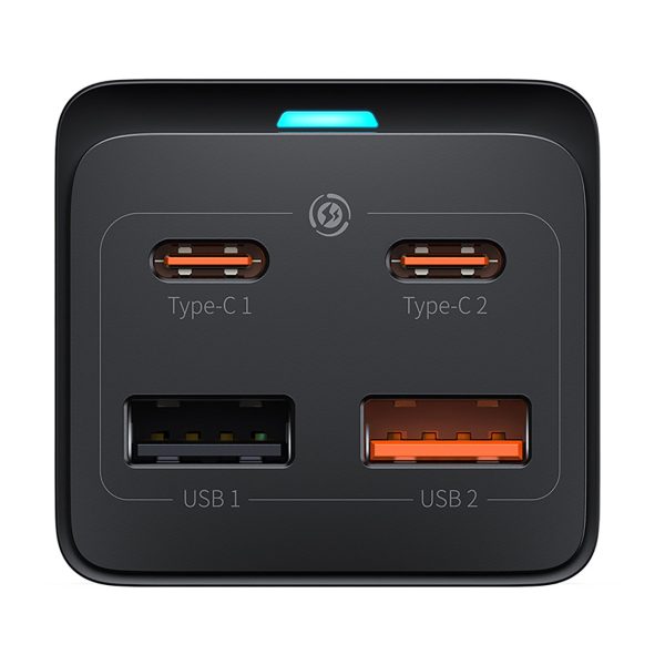 GaN3 USB-C USB-A pagarinātāja uzlādes stacija ar ES ligzdu un USB-C kabeli 100W 1m