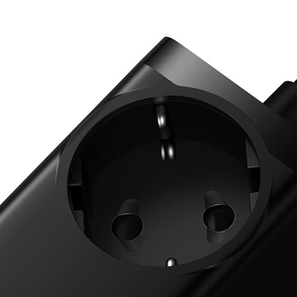 GaN3 USB-C USB-A pagarinātāja uzlādes stacija ar ES ligzdu un USB-C kabeli 100W 1m