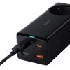 GaN3 USB-C USB-A pagarinātāja uzlādes stacija ar ES ligzdu un USB-C kabeli 100W 1m