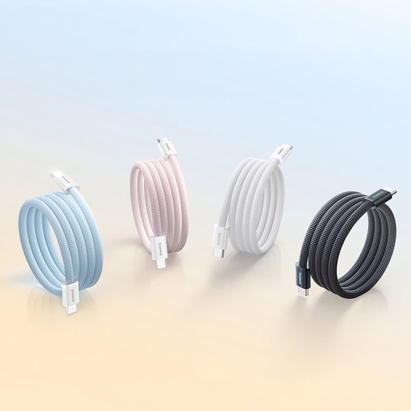 USB-C 100W 1m pīts magnētiskais kabelis - balts