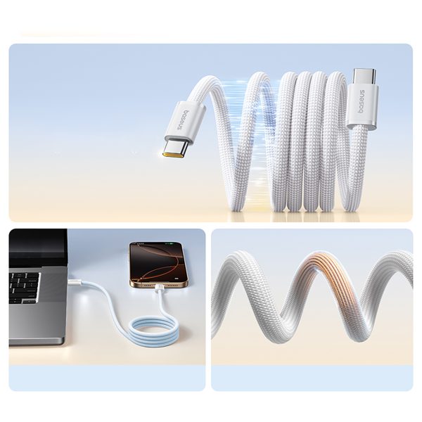 USB-C 100W 1m pīts magnētiskais kabelis - balts