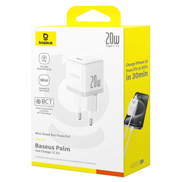 Palm 20W USB-C sienas lādētājs - balts