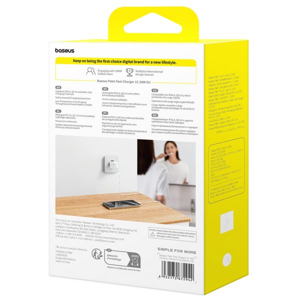 Palm 20W USB-C sienas lādētājs - balts