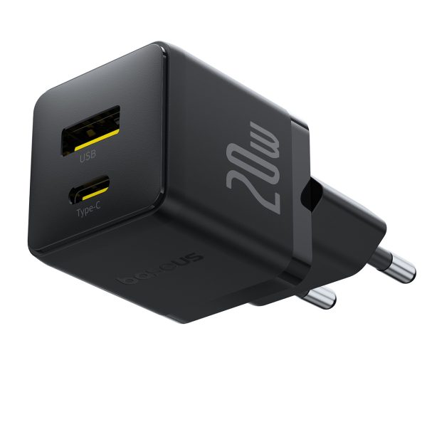 Palm 20W USB-C USB-A sienas lādētājs - melns