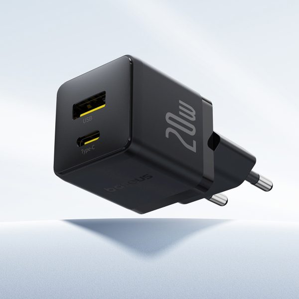 Palm 20W USB-C USB-A sienas lādētājs - melns
