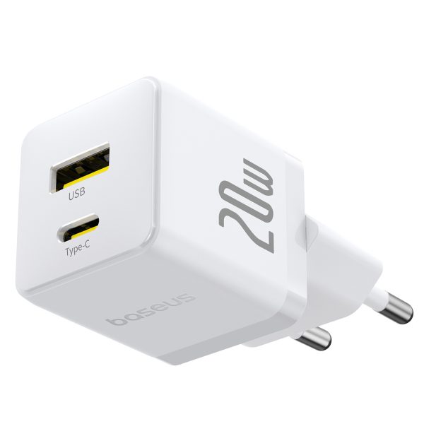 Palm 20W USB-C USB-A sienas lādētājs - balts