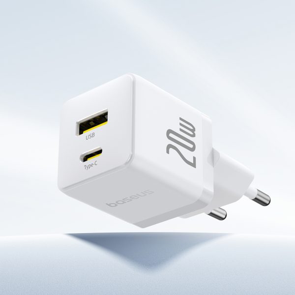 Palm 20W USB-C USB-A sienas lādētājs - balts