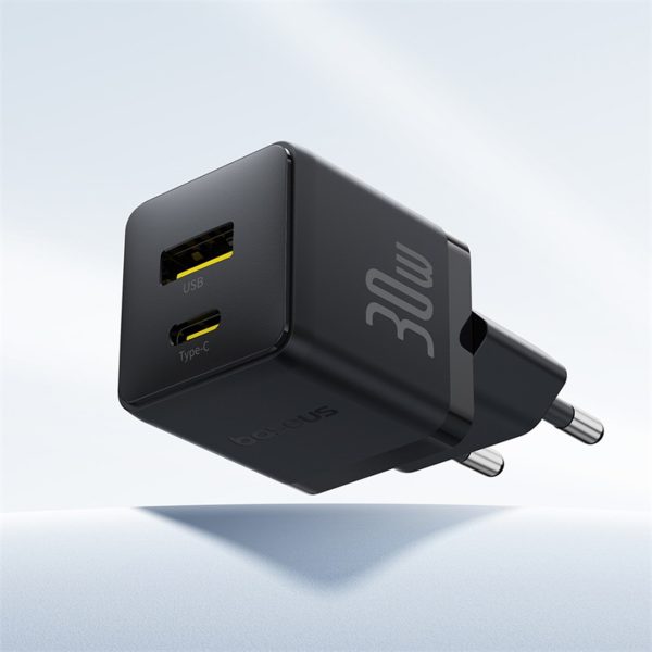 Palm 30W USB-C USB-A sienas lādētājs - melns