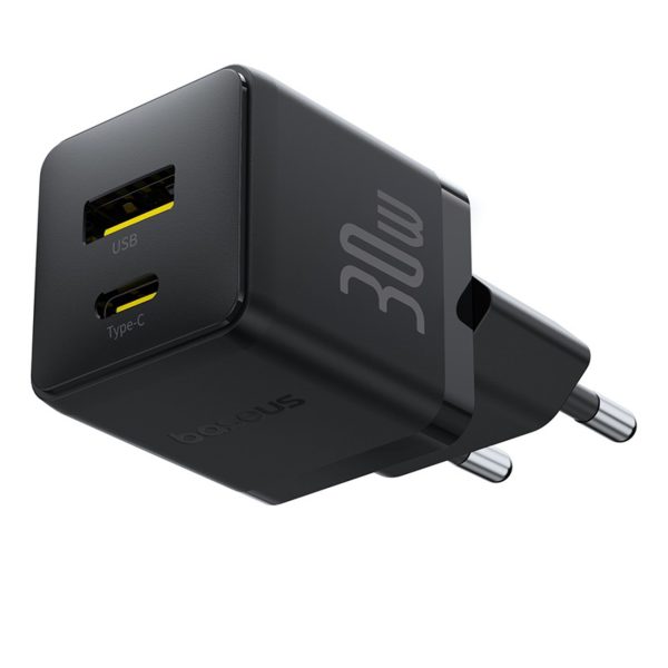 Palm 30W USB-C USB-A sienas lādētājs - melns