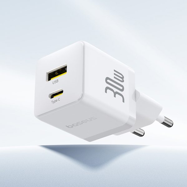 Palm 30W USB-C USB-A sienas lādētājs - balts