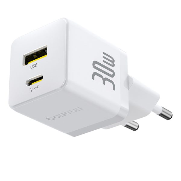 Palm 30W USB-C USB-A sienas lādētājs - balts