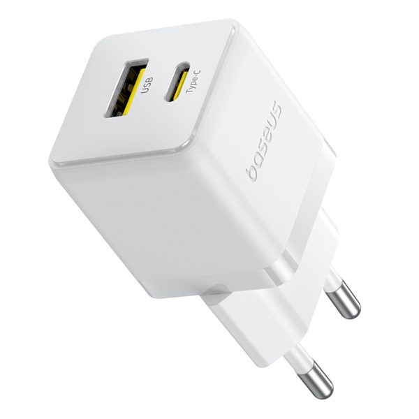 Palm 30W USB-C USB-A sienas lādētājs - balts