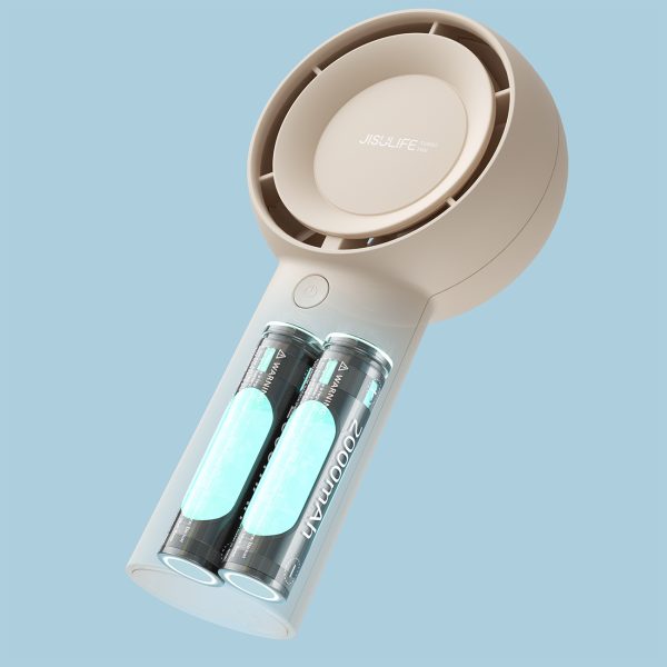 Mini ventilators, pārnēsājams, USB-C, 4000mAh, bēšs