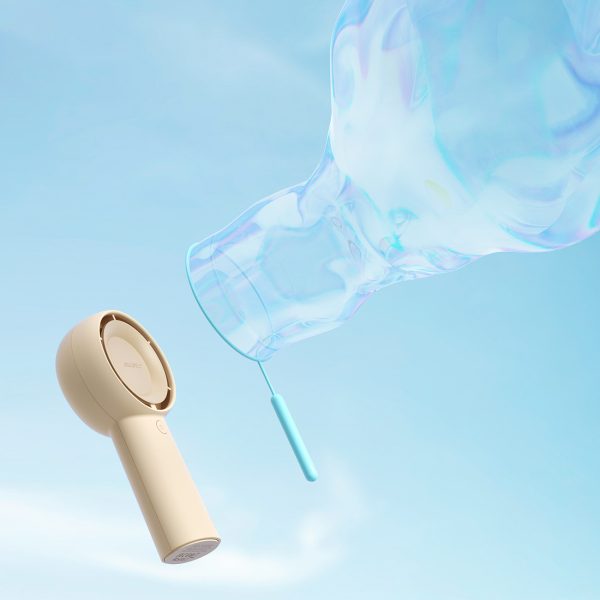 Mini ventilators, pārnēsājams, USB-C, 4000mAh, bēšs