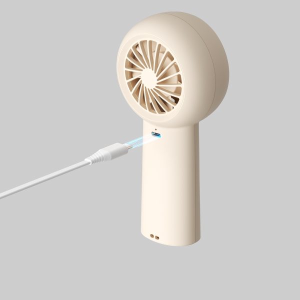 Mini ventilators, pārnēsājams, USB-C, 4000mAh, bēšs