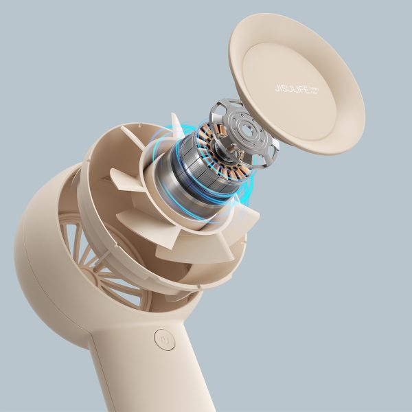 Mini ventilators, pārnēsājams, USB-C, 4000mAh, bēšs