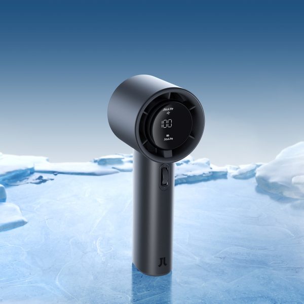 Mini ventilators ar pārnēsājamu metāla USB-C 5000mAh ventilatoru - tumši pelēks