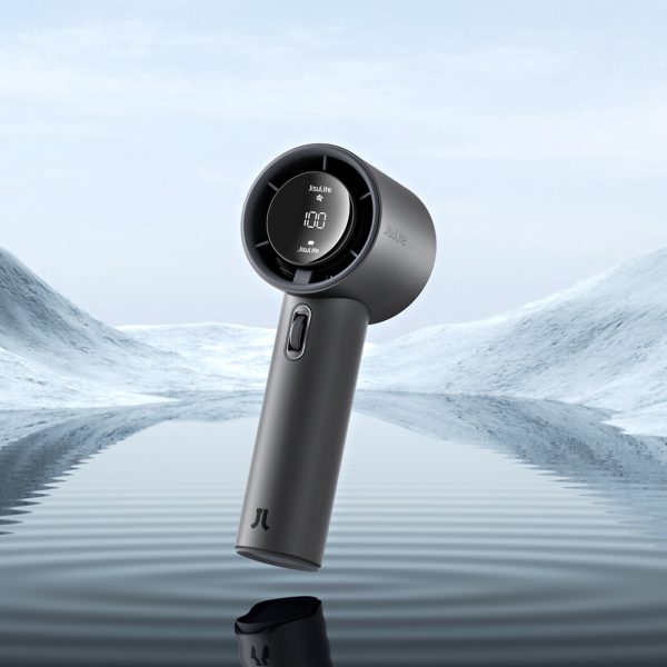 Mini ventilators ar pārnēsājamu metāla USB-C 5000mAh ventilatoru - tumši pelēks