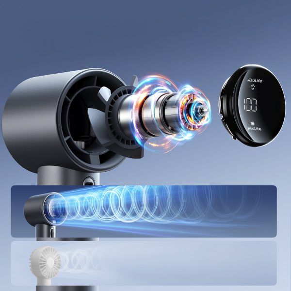 Mini ventilators ar pārnēsājamu metāla USB-C 5000mAh ventilatoru - tumši pelēks