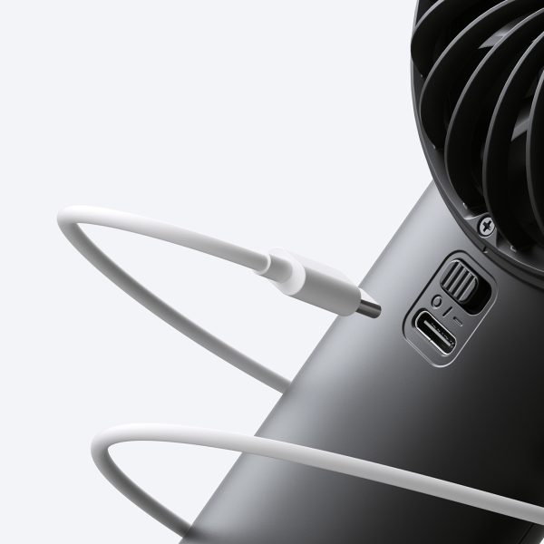 Mini rokas ventilators USB-C 5000mAh - melns