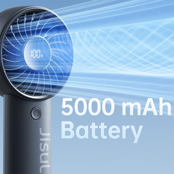 Mini rokas ventilators USB-C 5000mAh - melns