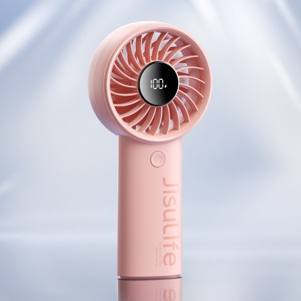 Mini rokas ventilators USB-C 3600mAh - rozā