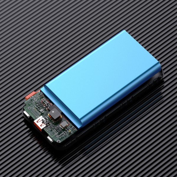 Powerbank 20000mAh 22.5W PD USB-C USB-A ar iebūvētiem iPhone Lightning USB-C kabeļiem - melns