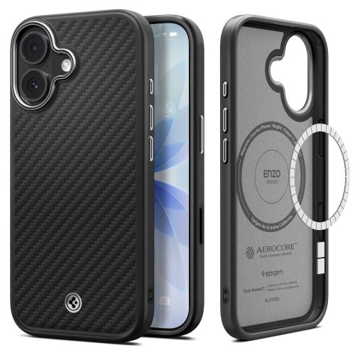 iPhone 17 MagSafe vāciņš — melns un sudrabkrāsas