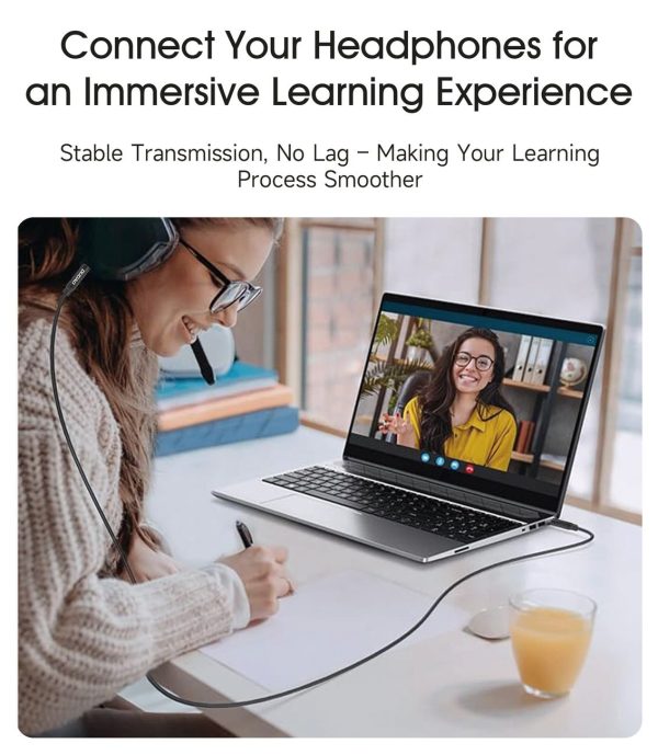 Stereo AUX mini ligzdas kabelis 3,5 mm 1 m - melns