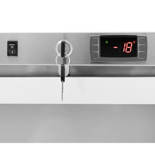 Saldētavas skapis, stikla saldētava, 7 plaukti, 580 l, 492 W - sudrabkrāsas