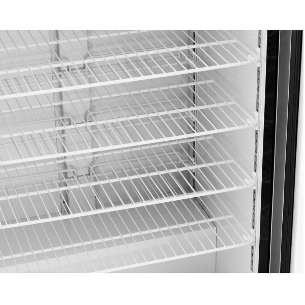 Saldētavas skapis, stikla saldētava, 7 plaukti, 580 l, 492 W - sudrabkrāsas