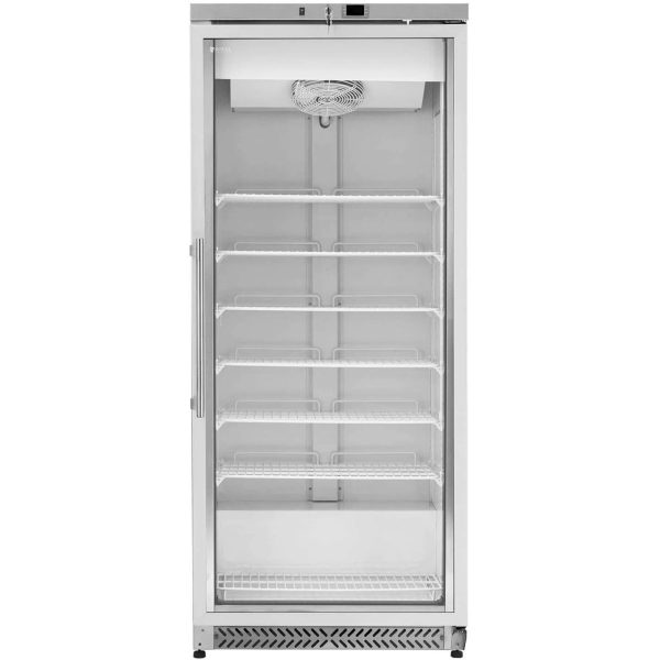 Saldētavas skapis, stikla saldētava, 7 plaukti, 580 l, 492 W - sudrabkrāsas