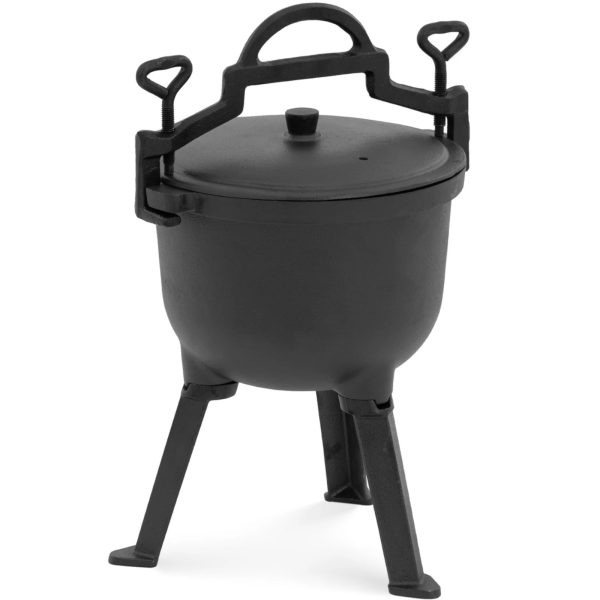 10013020-1.jpg Medību čuguna katls ar vāku virs ugunskura, 4 l