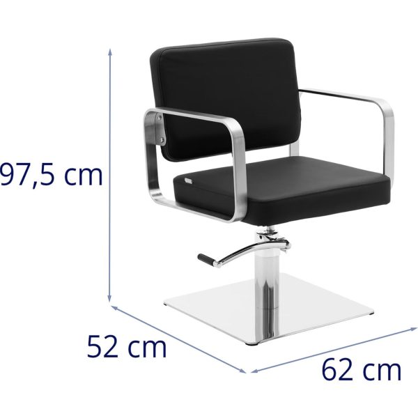 PLYMOUTH friziera un kosmētiskās bārddziņa krēsls, augstums 46-61 cm - melns
