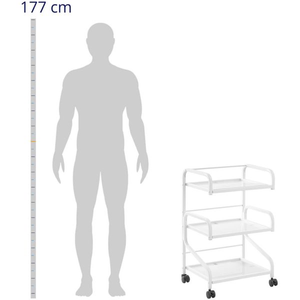 10040706-2.jpg Kosmētikas ratiņi ar 3 stikla plauktiem 40 x 50 x 83 cm - balti