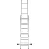 Alumīnija saliekamās kāpnes, 3 x 6 pakāpieni, augstums 321 cm, līdz 150 kg