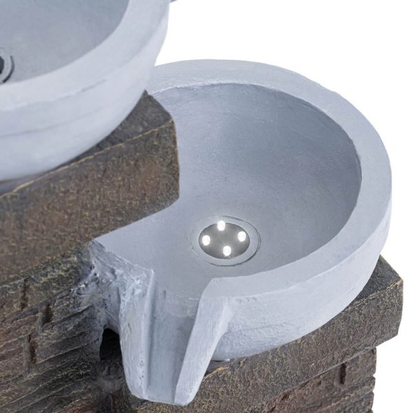 10090521-2.jpg Saules dārza strūklaka ar LED apgaismojumu, 3 bļodas, 3 W