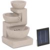 10090530-1.jpg Saules dārza kaskādes strūklaka ar LED apgaismojumu, 3 bļodas, 2 W