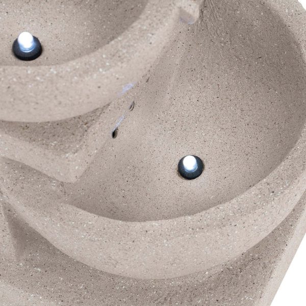 10090530-2.jpg Saules dārza kaskādes strūklaka ar LED apgaismojumu, 3 bļodas, 2 W